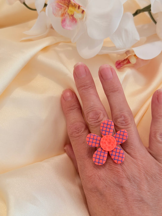 Bague Léonie rose bleu